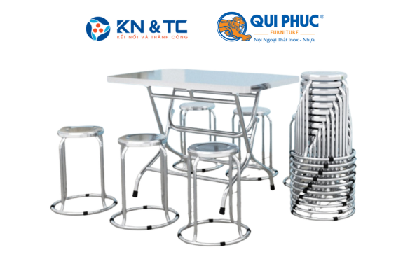 Bàn ghế inox Qui Phúc – Giải pháp nội thất bền đẹp cho căn tin, nhà ăn và nhiều không gian sử dụng